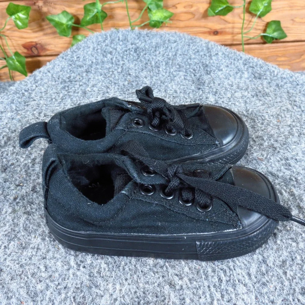 Converse Low Top Toddler Boys Casual‎ Sneakers Size 5C Play Shoes Black Fabric